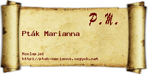 Pták Marianna névjegykártya